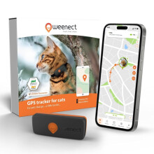 Weenect Cat XS - NEW GPS Tracker for Cats | Real-time Mini GPS Tracker for Cats | Smallest model on the market | Operates with a subscription | Collar