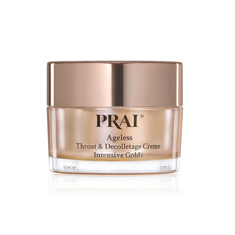 Prai Ageless Throat & Decolletage Intensive Gold Creme 50Ml - Real 24K Gold - Anti-Ageing, Anti-Wrinkle Brightening Skincare Cream - Hydrates & Firms