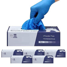 PRAIMA Surgicals Powder Free Nitrile Gloves, Food Grade, Hand Disposable Gloves - 1000 Count - Blue (1000, Medium)