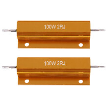 2X Gold Aluminiumplattierter Leistungswiderstand 100W, 2 Ohm 2R