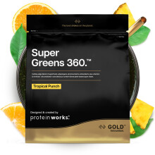 Protein Works | Super Greens 360 - Gold Innovation, Enhanced Greens Powder, 159 Health Benefits, Antioxidants, Superfoods, Adaptogens, Vegan, Tropical