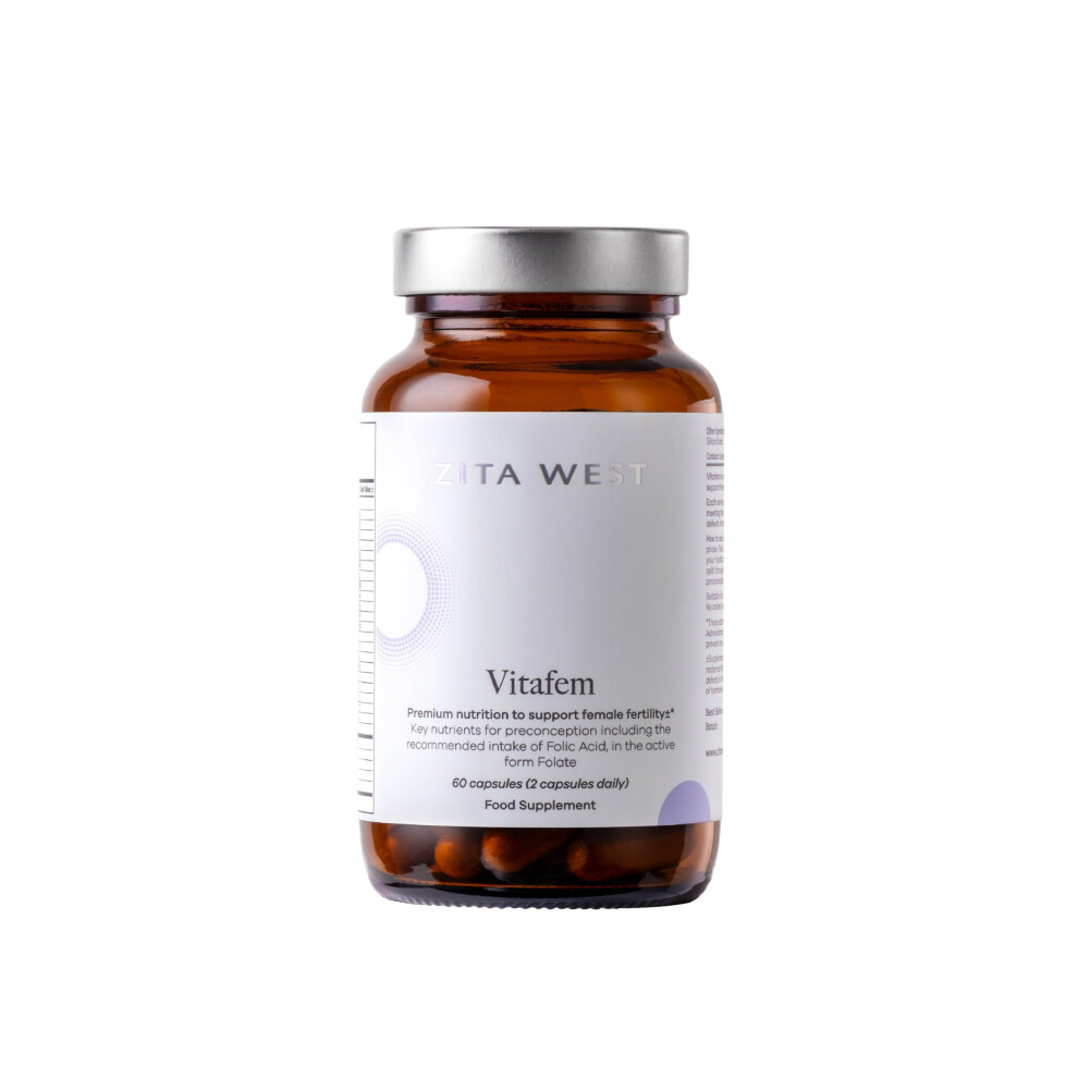 Zita West Vitafem Premium Fertility Supplement For Women - Prenatal Vitamins With Folate For Preconception Support - 60 Capsules (1 Month Supply)