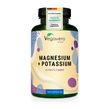 Vegavero Magnesium 2,000 mg + Potassium 2,083 mg | High Strength Citrate Forms | 180 Vegan Capsules | Electrolytes for Hydration & Recovery | 45 Day S