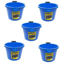 5 X Airflow Heavy Duty Invincible Builders Bucket Blue 3 Gallon 15 Litre