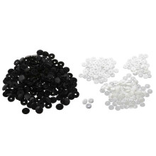 100 Pcs T3 Snaps Press Studs Scrapbook Sewing Buttons Black + White 2Piece Set