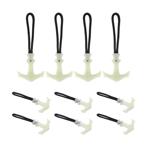 10Pcs Light Shaped Zipper Pulls PVC Cord for Luggage Bags