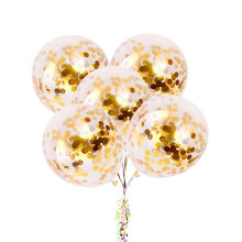 Party Supplies Confetti Balloons Gold 5pcs 12 Inch