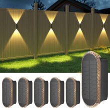 ELLASAY Solar Fence Lights Outdoor Wall: 6 Pack IP65 Waterproof LED Lights with 3 Colour Modes – Up & Down Glow for Garden/Fence/Patio Lighting