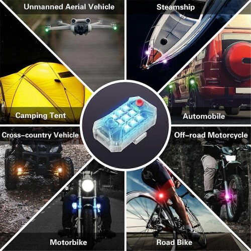 LED Strobe Light Anti-Collision Warning Lamp Waterproof Wireless Remote Control for Car Motorcycle