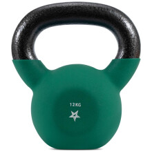 Yes4All Kettlebell, 12KG Cast Iron, Neoprene Coated, Dark Green for Strength Training
