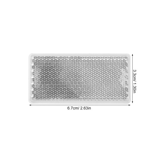 2Pcs White Plastic Trailer Reflectors Adhesive Stick-on Safety Strips 1
