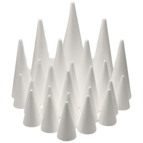 24Pcs Craft Foam Cones, for Christmas Tree, School, DIY Craft Project 1