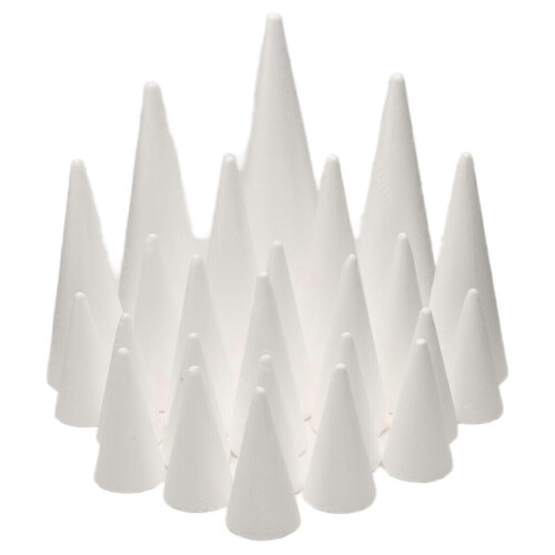 24Pcs Craft Foam Cones, for Christmas Tree, School, DIY Craft Project 2