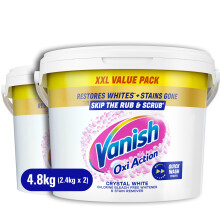 Vanish Gold Oxi Action Laundry Booster and Stain Remover Powder for Whites | PAck of 2 | 2.4kg Each | Removes Tough Stains Even at 20, For Whiter Wh