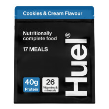Huel Black Edition High Protein Complete Meal Replacement, 17 Meals, Cookies & Cream Flavour, 40g of Protein Per Serving, Ready Meals, Vegan Protein