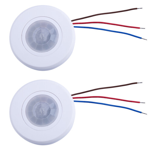 2X 110-220V Ceiling PIR Motion Sensor Light  200W Ultra Slim Infrared Induction Adjust  Delay Light
