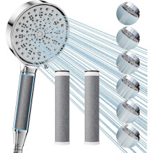 Cobbe Hard Water Filter Shower Head and Hose with 3 Pack 2.0 Carbon Shower Filter, Water Softener Showerhead, 6 Mode High Pressure Shower Heads for 99
