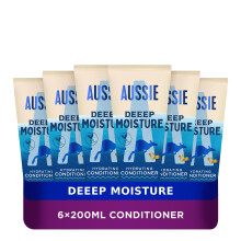 Aussie Deeep Moisture Vegan Hair Conditioner - For Very Dry, Thick and Curly Hair - With Avocado Oil, Jojoba Oil and Macadamia Nut Oil, 6 units x 200