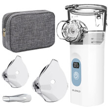 Mldnld Nebuliser Machine for Adults, Quiet Inhaler with Included Storage Bag, Rechargeable with 2 Masks & Mouthpiece, Easy to Use and Clean,Perfect Ne