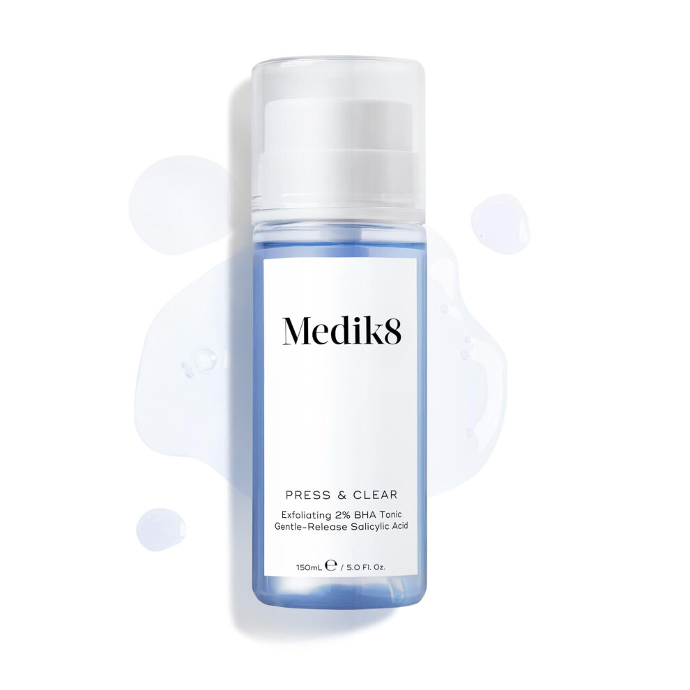 Medik8 Press & Clear - Exfoliating 2% Bha Clarifying Toner - Salicylic & Tranexamic Acid - Reduces Blemishes, Blackheads & Oiliness - 150Ml