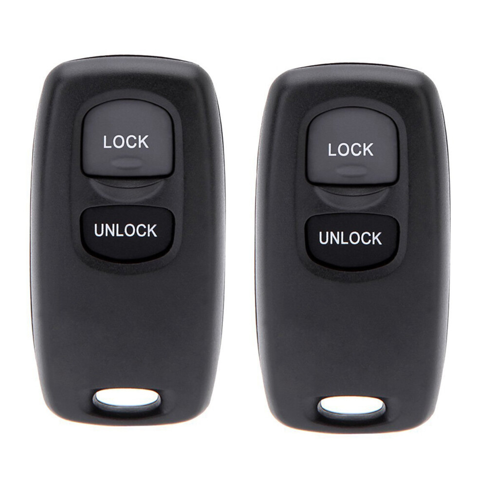2X Uncut Key 2 Button Keyless Entry Remote Key Fob Shell Case And Button Pad Compatible With 2 3 6 323 626 4713620896941