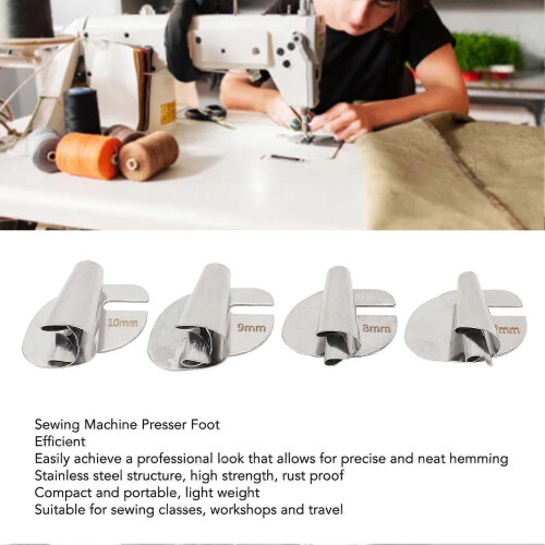 4 Pcs Multi-Function Rolled Hem Foot Sewing Machine Foot Universal for DIY Crafts 1