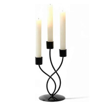Elegant Black Metal Candelabra - 3-Arm Candlestick Holder for Luxurious Table Centerpiece