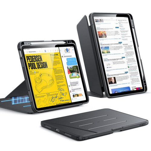 ESR for iPad Air 11 Inch Case M4/M3/M2 (2026/2025/2024), iPad Air 5th/4th Gen (2022/2020), Vertical Stand Cover, Multi Stand Angles, Ultra-Stable Case