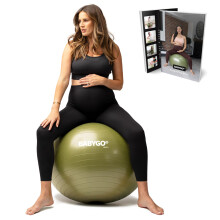 BABYGO Birthing Ball For Pregnancy Maternity Labour & Yoga + Our 100 Page Pregnancy Book, Exercise, Birth & Recovery Plan, Anti-Burst Eco Friendly Ma