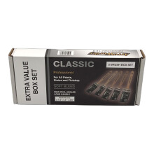 Arroworthy Classic 8820 Professional Paint Brush Set, 5-Piece Box Set, Semi-Oval Angled Long Handle, Soft Blend 5 different sizes