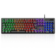 Rii Mechanical Keyboard,Full Size 104 Keys Gaming Keyboard Mechanical with Blue Switches RGB Backlit USB Wired Compatible with PC Computer Mac PS5 UK