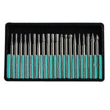 Set di 20 punte da trapano diamantate con gambo da 3 mm, compatibili con utensili rotanti Dremel per