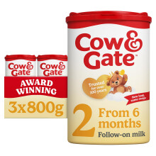 Cow & Gate Follow-On Milk, Suitable from 6+ Months, Pack of 3 x 800 g