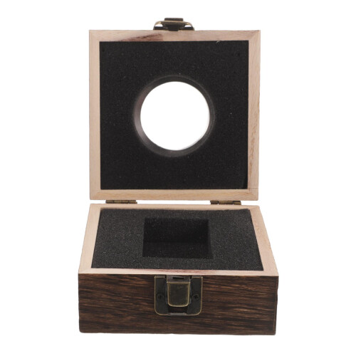 Small Coffee Wooden Lighter Storage Box with Hinged Lid Display