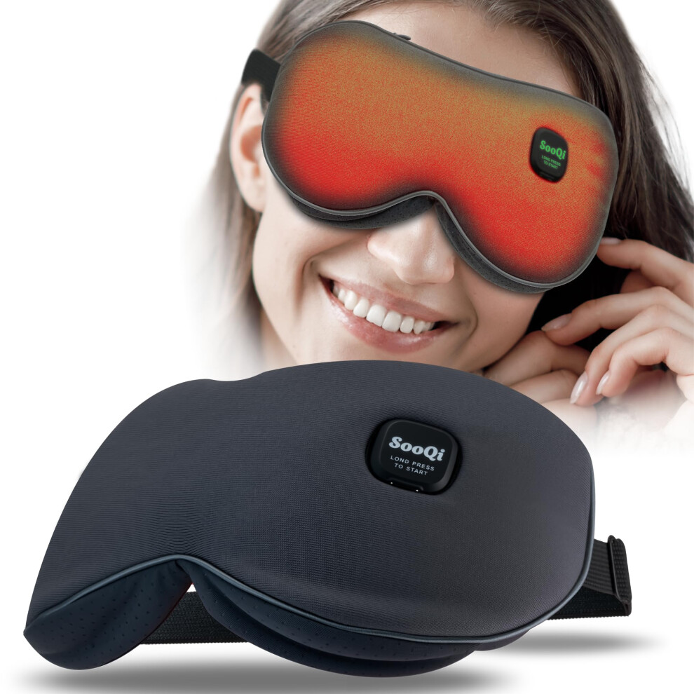 SooQi 2026 Rechargeable Heated Eye Mask - 1 count (Pack of 1), Charcoal - Image 2