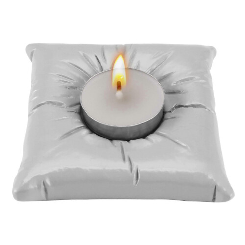 Candle Holder Pillow Shape Resin Candle Holders White