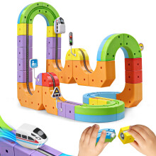 Track Fusion Train Set for Kids, 3D Cube Trackle System, Magic Rail Cube, STEM Trackfusion Train Toy for Boys & Girls Aged 3+ (Gravity Edition (48 Pie