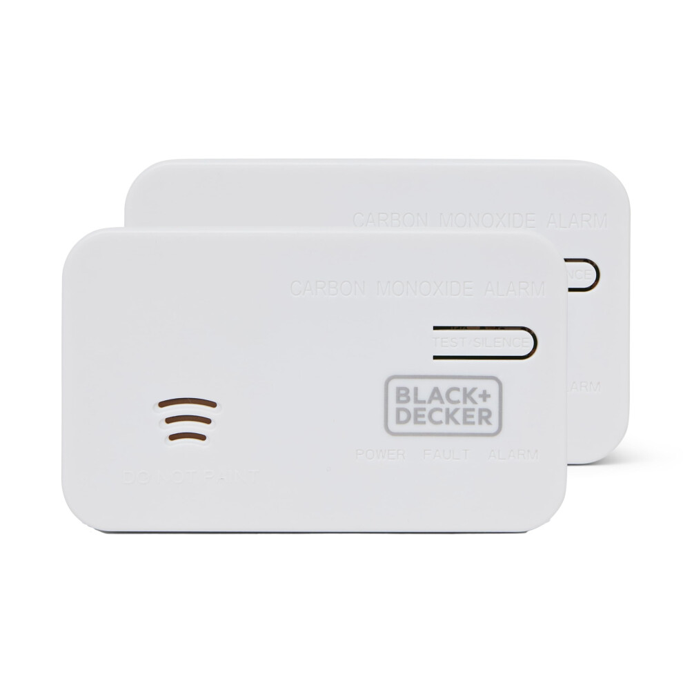 Black + Decker Carbon Monoxide Detector 2 Pack. Easy To Install Carbon Monoxide Alarm For Home. 10 Year Battery Life With Built In Lithium Battery. Ea 5060144139412