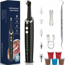 Premium Electric Teeth Cleaner, Plaque Remover for Teeth & Tooth Polisher, Teeth Stain Remover, 5-Modes Rechargeable, LED Light, Tarter Removal Dental