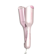 SHEGLAM Cupid's Charm 25mm Beach Babe Wave Iron for Hair 2 Barrel Crepe Iron with Smart Timer, Adjustable Temperature, Dual Voltage, Anti-Scald Curlin
