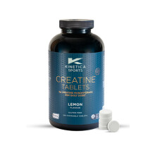 Kinetica Sports Creapure 100% Creatine Monohydrate - Chewable Tablets | Lemon Flavour | 3g Creatine/Serve, 60 Servings/540g Pack | Vegan & Gluten Fre
