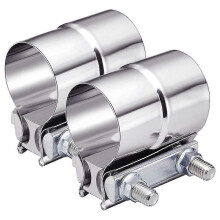 2 Inch Exhaust Clamp, Lap Joint Exhaust Band Clamp Sleeve Coupler Stainless Steel (2Pcs)