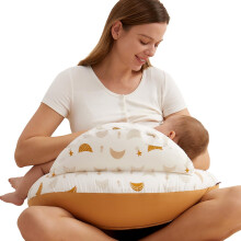 momcozy Nursing Pillow for Petite Mums, Breastfeeding Cushion with Original Security Fence, Comfortable Close-Fit Support, Removable Cotton Cover, Sta