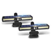 Clip on Solar Motion Lights Outdoor 2 Pack Waterproof Lamp Wall Hanging Solar Light for Fence Garage Camping