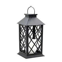Lanterna solare a LED con luce tremolante, candela senza fiamma, lampada decorativa da giardino da appendere,