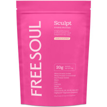 Free Soul Sculpt Protein Powder | 20g Protein | Hybrid Whey Protein | with Maca, Iron, Calcium, Biotin, B Vitamins & Digestive Enzymes | Vanilla Flavo