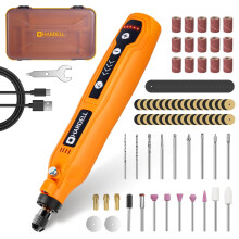 HARDELL 3.7V Cordless Rotary Tool Kit with 129 Accessories - 5-Speed Mini Power Tool, USB Rechargeable for Drilling, Sanding, Polishing, Engraving (DI