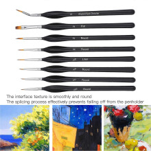 8 Pcs Paint Brush Set Nylon Wool Watercolor Acrylic Art Student Tools