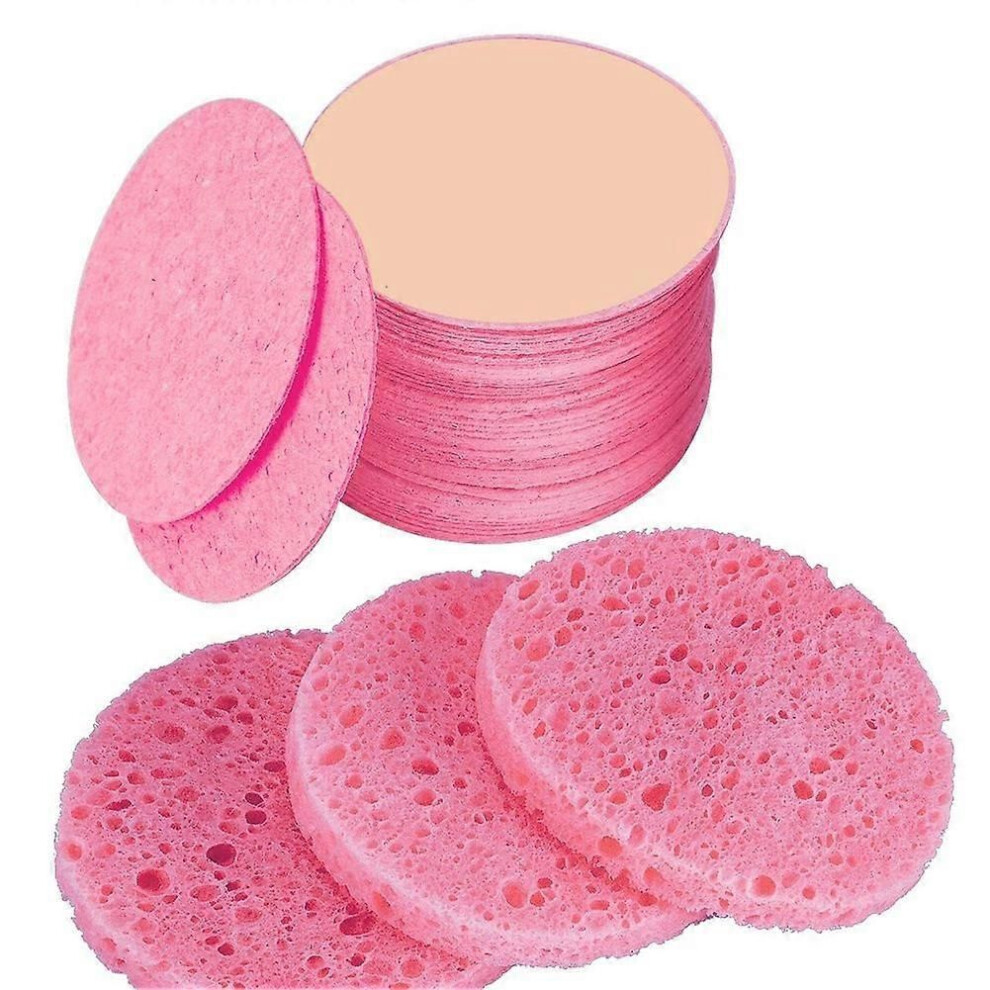 60pcs Count Compressed Facial Sponges for Daily Facial Cleansing and Exfoliating, for Makeup Remover, Disposable Sponge