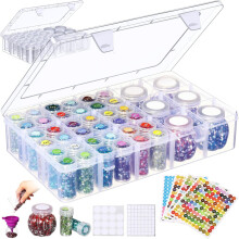 Boîte de Rangement pour Peinture Diamant avec 42 Grilles de Rangement pour Perles pour Bricolage, Artisanat, Bijoux, Perles